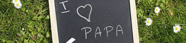 Slate with chalk I love dad writing